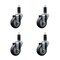 Service Caster 3.5'' Thermoplastic Rubber Wheel Swivel 1-1/4'' Expanding Stem Caster Set, 4PK SCC-EX20S3514-TPRB-114-4 - alternate 1